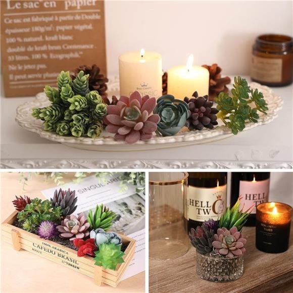 14pcs Artificial Succulents Unpotted Realistic Textured Succulent Plants Fake - Picture 6 of 7
